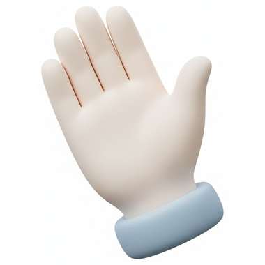 Clay illustration of a waving hand