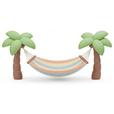 Clay illustration of a hammock
